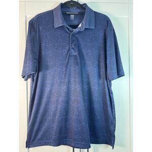 Greg Norman ML75 PLAY DRY Golf Polo Shirt Blue L Moisture Wicking